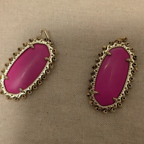 Kendra Scott Pink and Gold Statement Earrings (Medium) - Picture 2 of 2